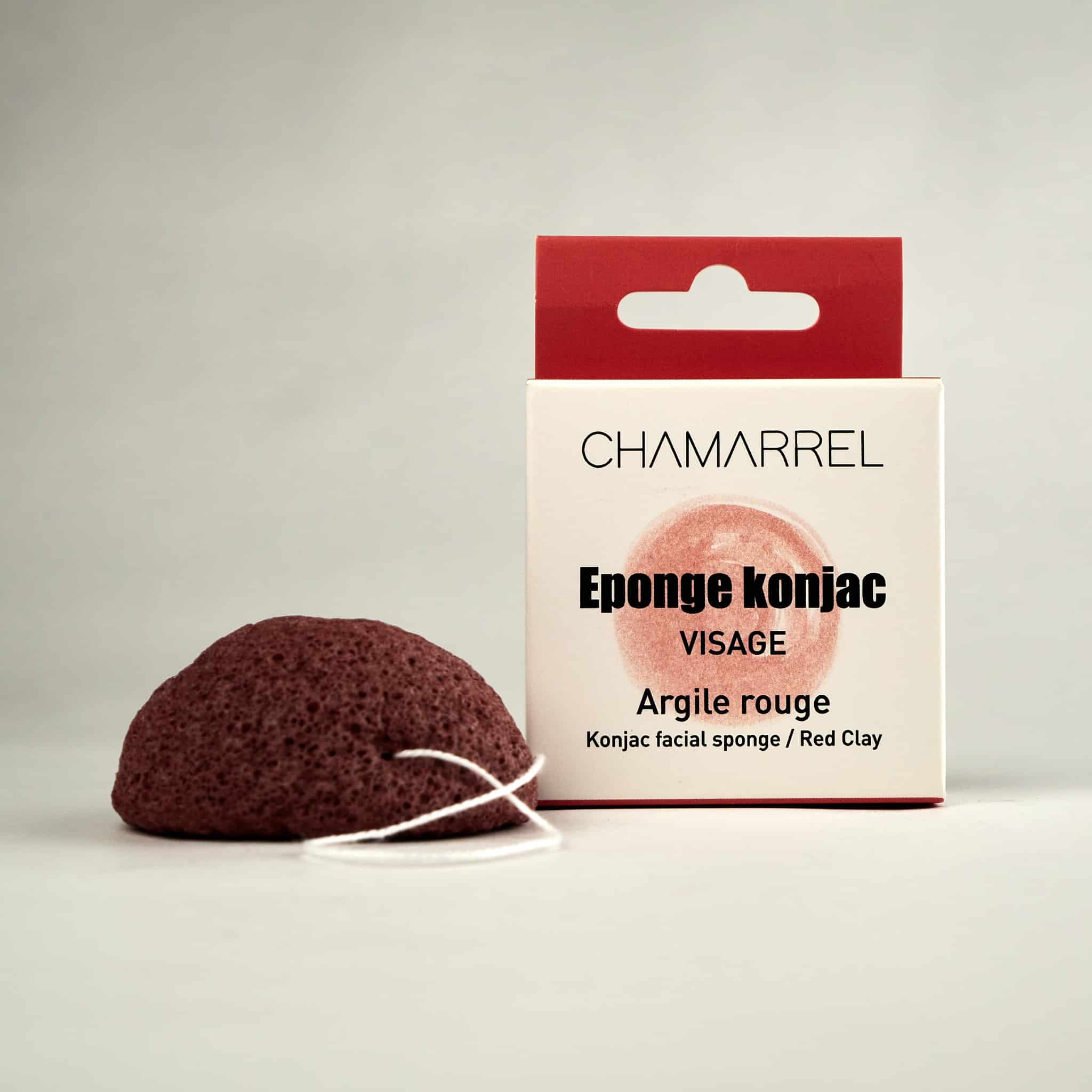 Eponge Konjac Visage Argile Rouge - Corsica Beauty