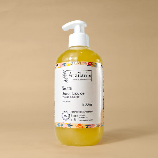 Savon liquide naturel artisanal sans parfum 500ml