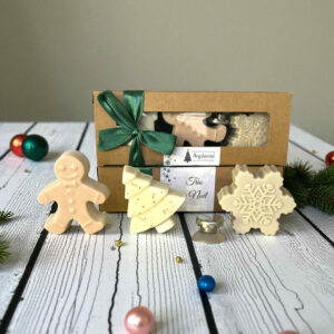 Coffret de savons en forme de Noël.