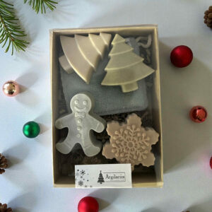 Coffret de Noël avec décorations en chocolat
