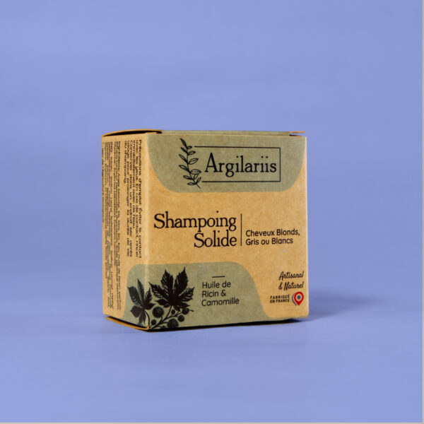 Shampoing solide pour cheveux blonds, gris, blancs.